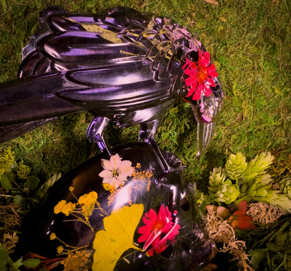 Crow and Skull Art Piece